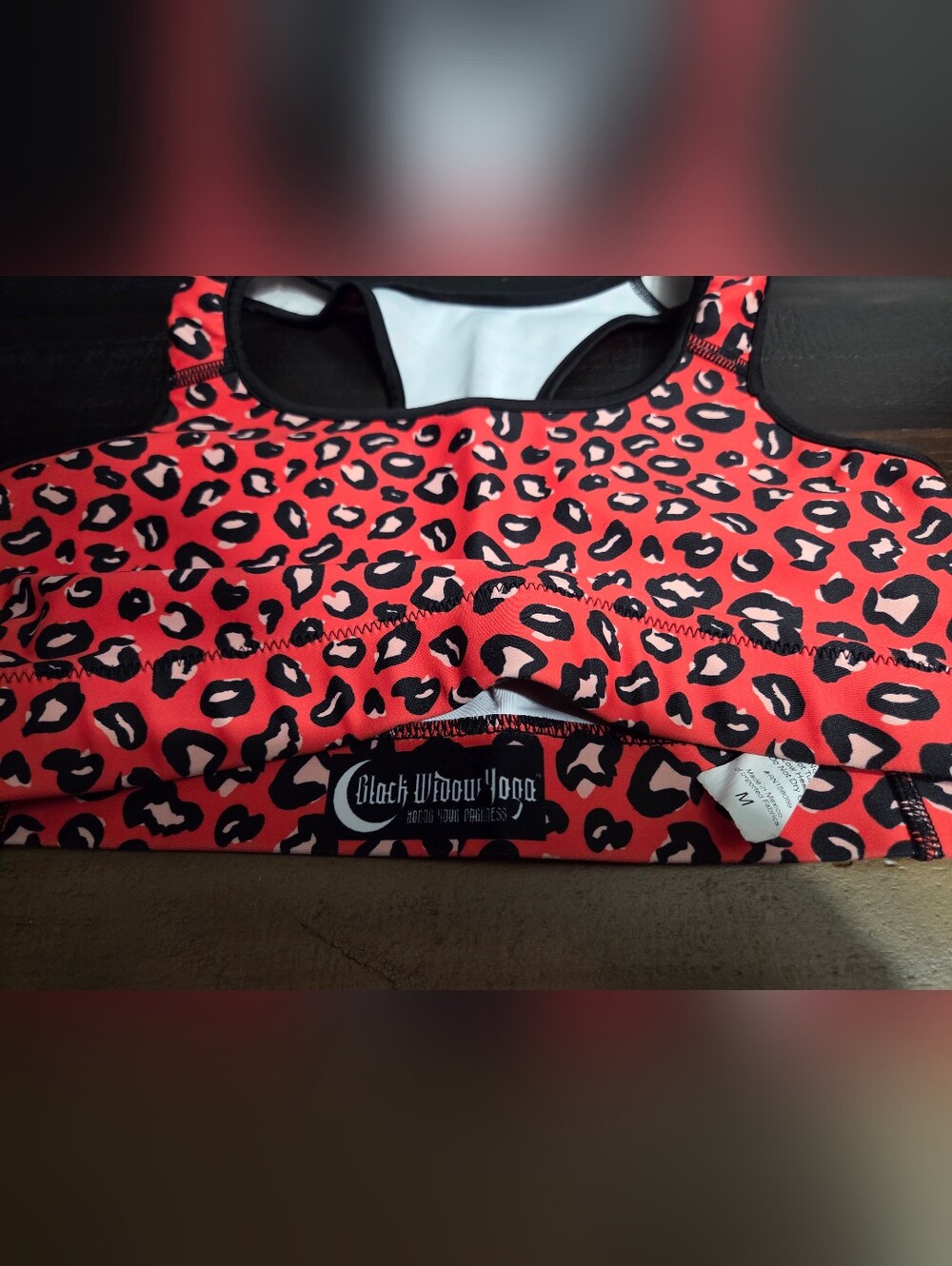 Black Widow Yoga Red Leopard Sports Bra